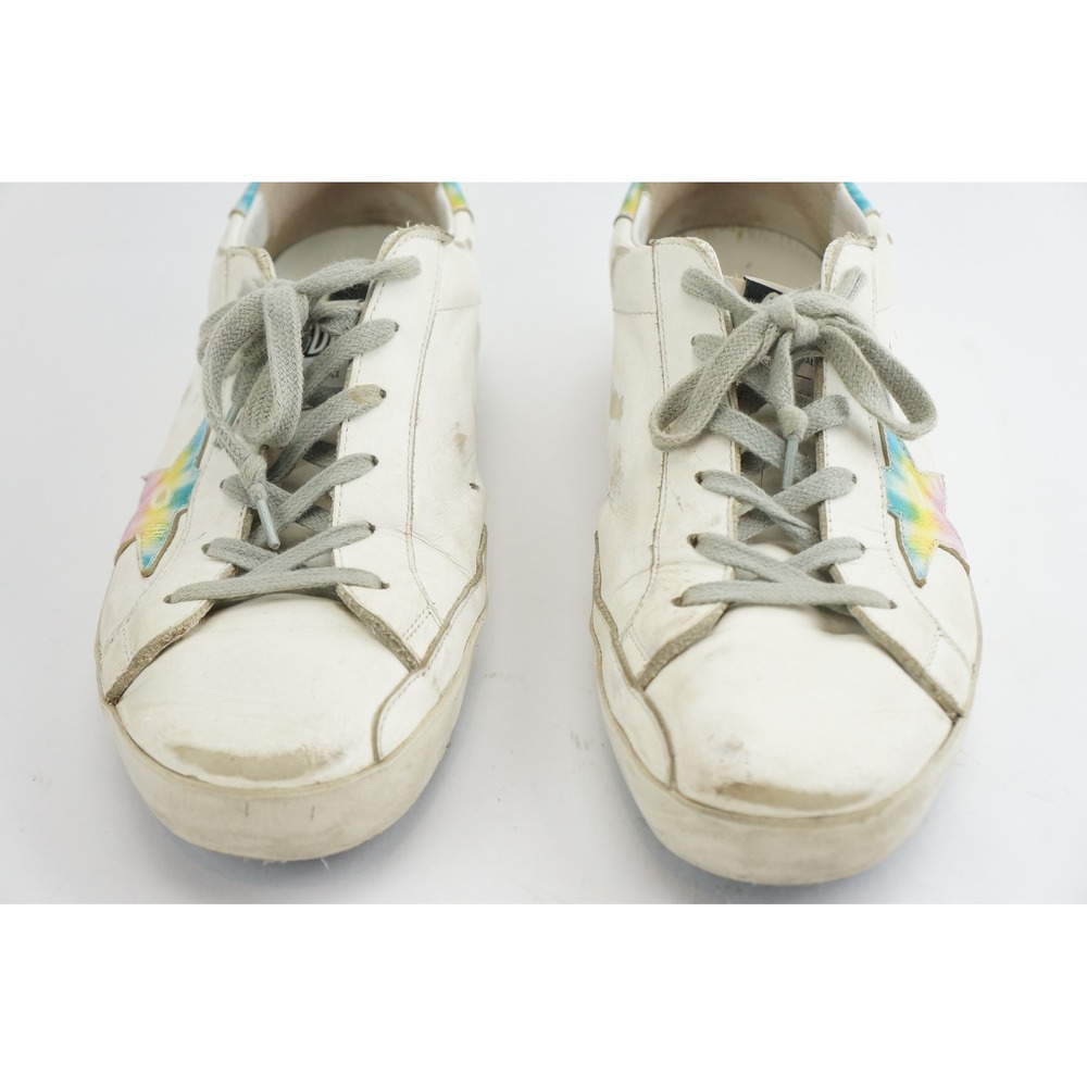 Golden Goose Superstar Sneakers Mens 41 White‎ Tie-Dye Leather Low Top GGDB - Picture 2 of 8